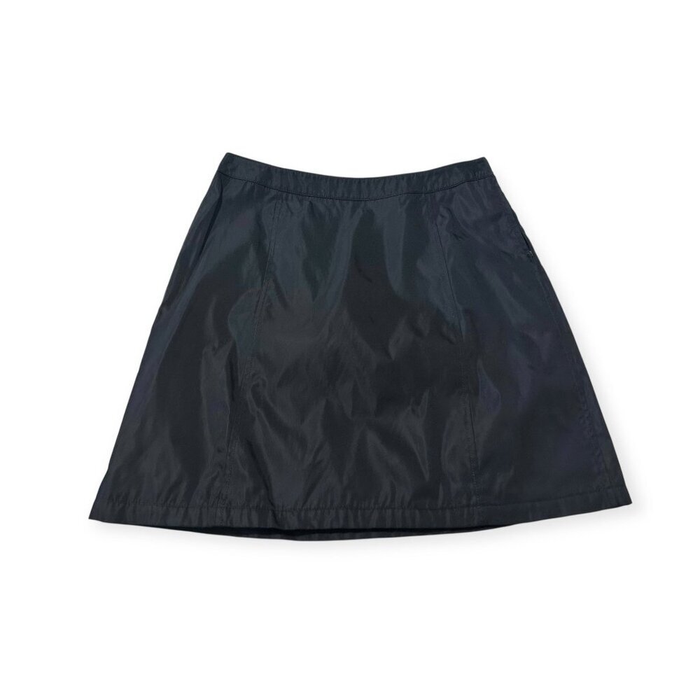 Prada Archival 90s Tech Nylon Mini Skirt L Navy A-line OPT Zip - Picture 5 of 12